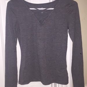 long sleeve grey top